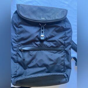 TUMI Voyageur Flap Backpack 64002NVY Navy Nylon Leather Trim Laptop Travel Bag